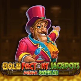 Try Gold Factory Jackpots Mega Moolah slot by Aurum Signature Studios on spinogrinoo.eu – logo image