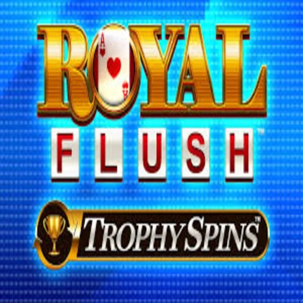 Royal Flush Trophy Spins slot logo by Greentube at Spinogrino Casino
