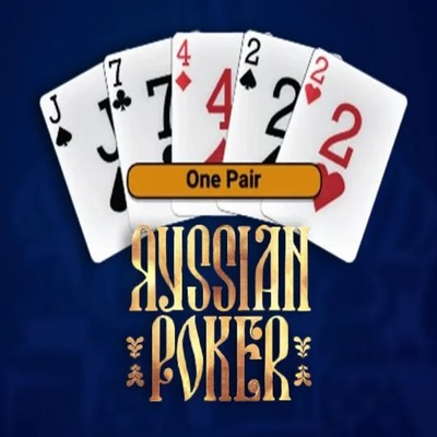 Russian Poker slot logo by OneTouch Games at Spinogrino Casino